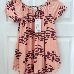 NWT GIRLS Fighting Eel Ava Sky Pink Guava Fish Sunkiss mini dress sz 6/8 NEW